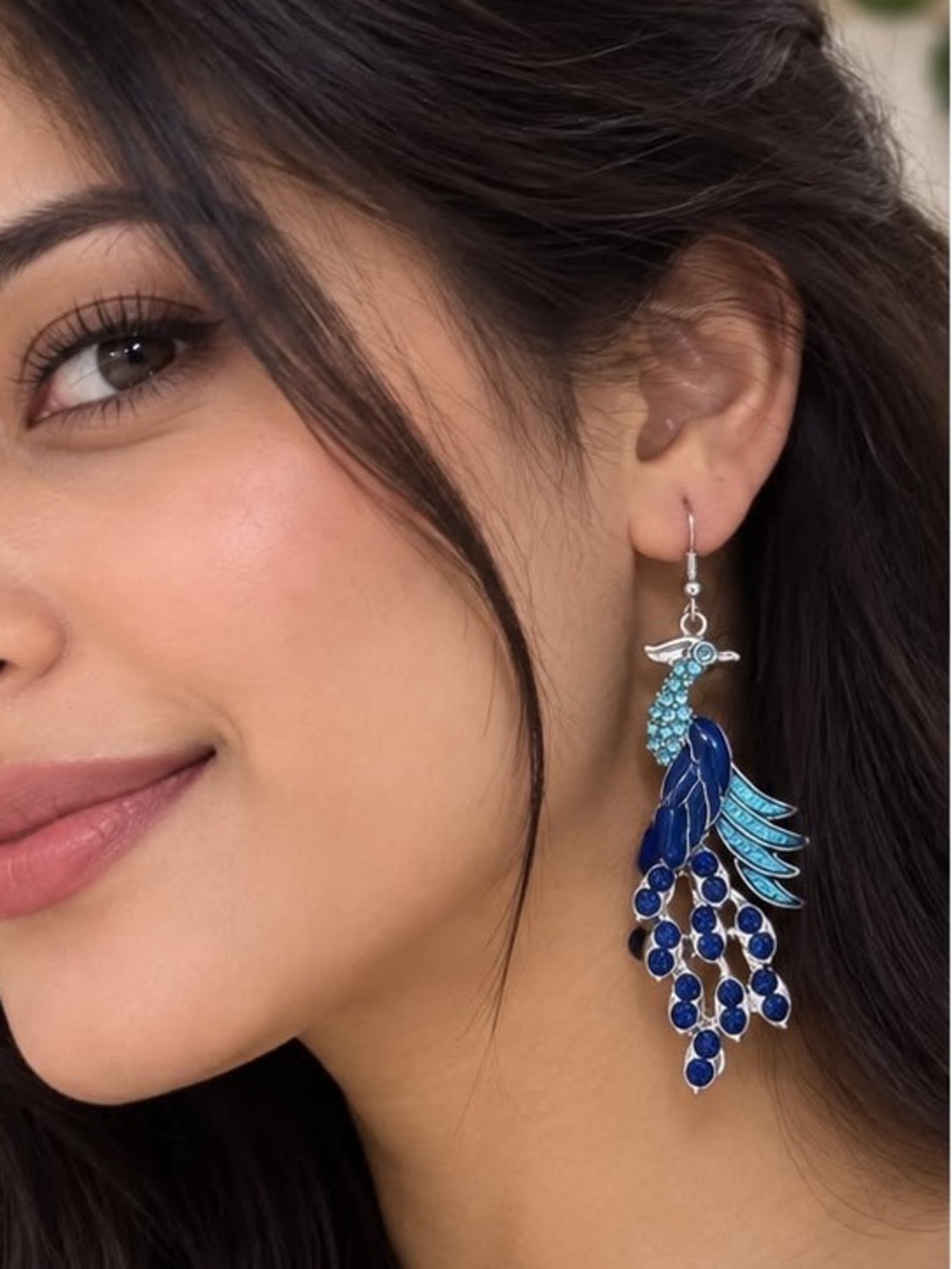 Blue Peacock Drop Earrings - Women Jewelry